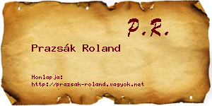Prazsák Roland névjegykártya
