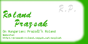 roland prazsak business card